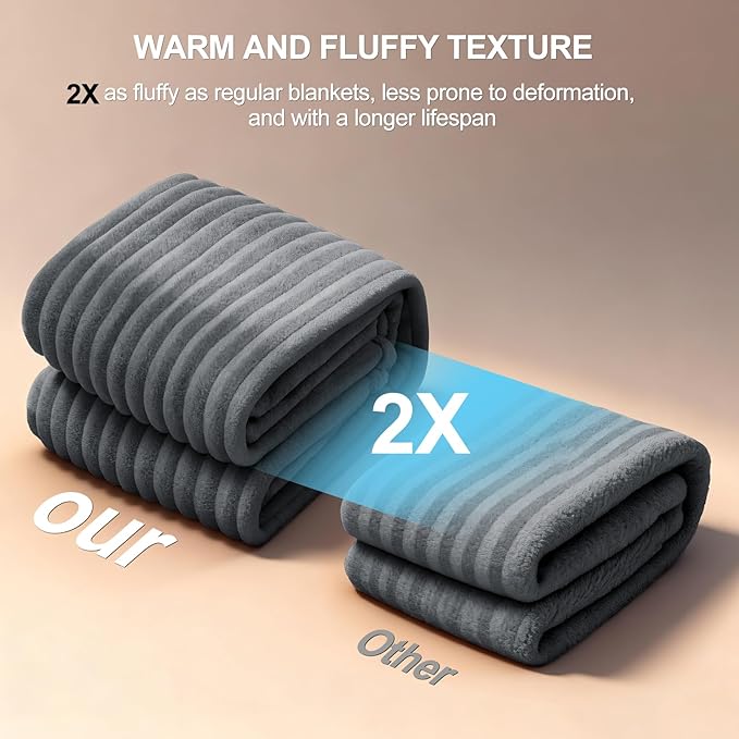 AIPERRO Waterproof Dog Blanket for Large Dogs, Washable Soft Puppy Cat Blanket Flannel Cotton Velour for Sofa Couch Protector, Comfort & Security Reversible Bed Protection for Pet, 50"X60", Gray