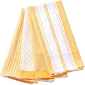 ACCENTHOME Cotton Dish Towels - Absorbent Multi Purpose Kitchen Towel Set of 4, Geometric Print Yellow, 20x28