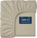 Lane Linen 100% Egyptian Cotton King Size Fitted Sheet Only (79"x81" + 16") - Elegant Sateen Weave, Ultra Soft, Breathable, Highly Durable, Deep Pockets Upto 17" - Swiss Dot Linen