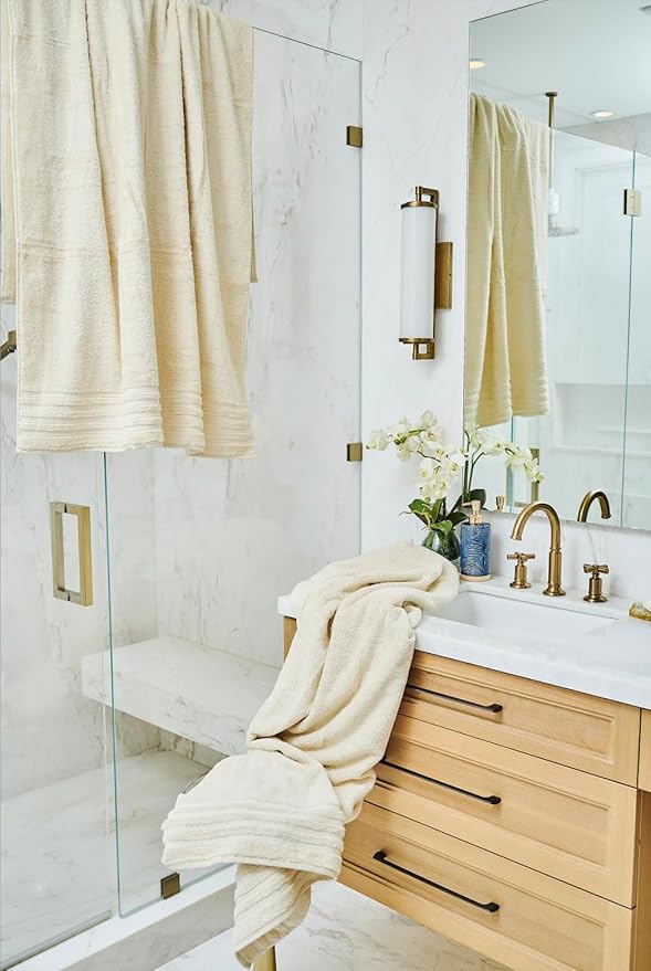 Texmpire Luxury Bath Sheets, 2 Piece Extra Large Bath Sheets (40x65 Inches), Highly Absorbent, Quick Dry, Premium, and Plush Bath Sheets, 100% Organic Turkish Cotton Towels for Bathroom (Beige)