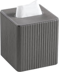 MEIBOOCH PU Leather Tissue Box Cover Square Tissue Box Holder with Magnetic Closure (Slate Grey)