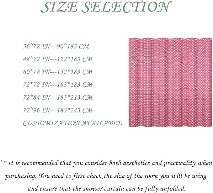 ggaimwf 36x72 Inch Solid Color Shower Curtain for Bathroom Waffle Bath Water Resistant Fabric Curtains Blush Pink Modern Thick Shower Stall Curtain with Metal Hooks