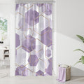 Litabel Modern Small Stall Shower Curtain for Bathroom, Lavender Purple Geometric Art Decor Waterproof Bath Curtain, Abstract Fabric Shower Curtain Sets for Home Decor, 36x72 Inch