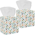 2 Pack Colored Dog Cat Paw Footprint and Bones Tissue Box Cover - Tissue Box Holder, Decorative Tissue Box for Vanity Toilet Tank Dresser Night Stand Table Countertop Office Car