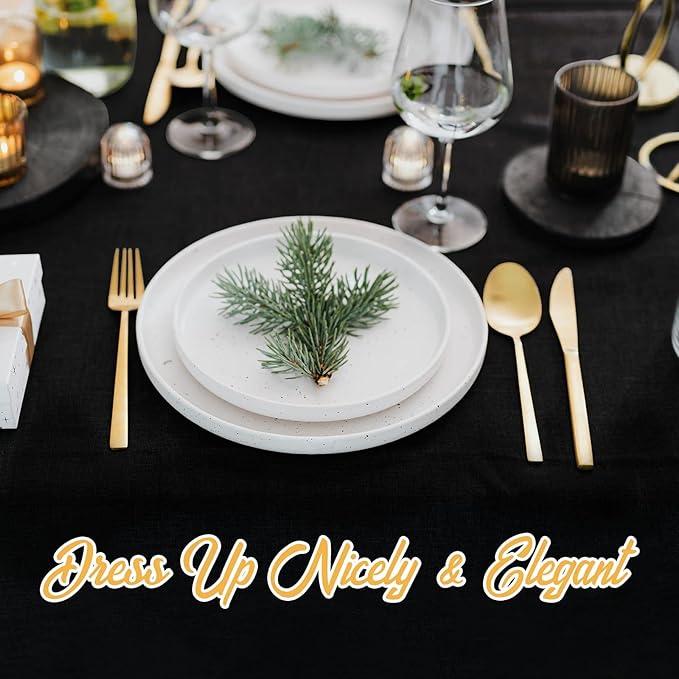 BRILLMAX 6 Pack Black Tablecloths for 8 Foot Rectangle Tables 60 x 126 Inch - 8ft Rectangular Bulk Linen Polyester Fabric Washable Cloth Cover for Wedding Reception Banquet Birthday Party