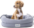 bilypaws Orthopedic Dog Bed for Small Medium Size Dogs, Pet Sofa Bed with Egg Crate Foam, 4-Sided Bolster, Reversible Mattress, Removable Washable Cover & Anti-Slip Bottom, Light Gray