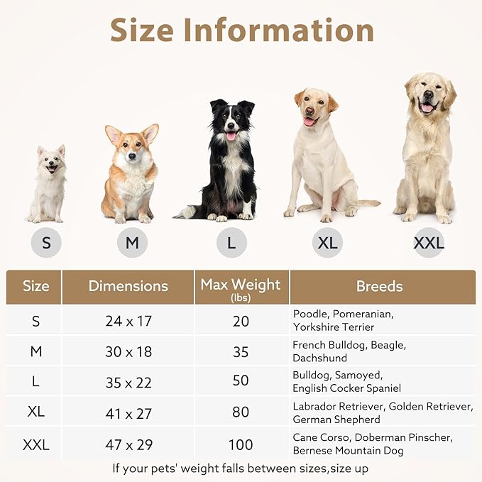 JOEJOY Orthopedic Dog Bed for Small Dogs, Washable Dog Crate Bed Small Sized with Removable Cover, Egg Memory Foam Pet Beds, Brown, 23"x17"
