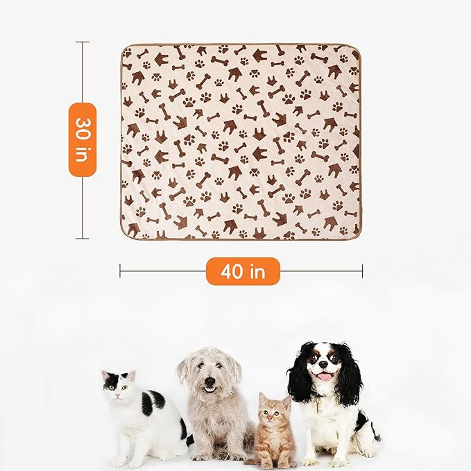 CAPT.SNOOZE Waterproof Dog Blankets Pet Blanket, 30"x40" Cat Blanket for Indoor Cats, Soft Fluffy Sofa Car Bed Protector, Reversible Sherpa Fleece Puppy Blanket for Small Medium Dogs (Beige-House)