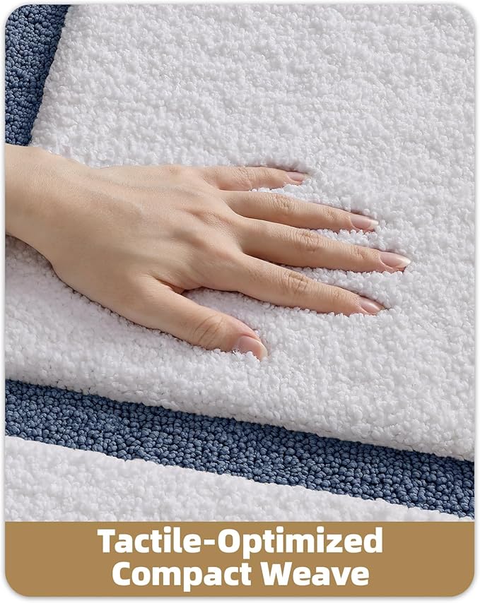 Color&Geometry Bathroom Rugs, Water Absorbent and Quick Dry Microfiber Bath Rugs-17"x30", Non-Slip, Machine Washable, Extra Soft Plush Bath Mats for Bathroom, Laundry Room, Shower and Tub