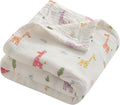 NTBAY 4 Layer Muslin Cotton Toddler Blanket, 30x40 Soft and Breathable Receiving for Newborns and Infants, Perfect for Crib, Stroller, Travel, Lightweight Nursery Blanket, Cartoon Giraffe