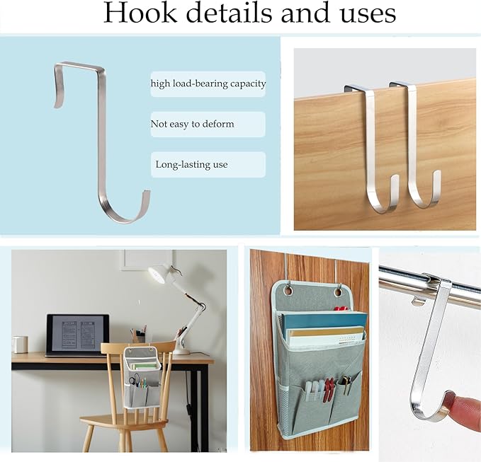 Someteth Hanging Basket for Organizing, Wall Organizer with Pockets and Over The Door Organizer，Can for Home, Closet, Office and Camper (2 Grey)