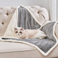 Qeils 1 Pack 4 Dog Blankets for Small Dogs - 4 pcs Waterproof Dog Blanket Washable - Soft Sherpa Fleece Puppy Blanket for Kitten Doggy, Warm Cat Blankets for Indoor Cats, 25"X30", Grey
