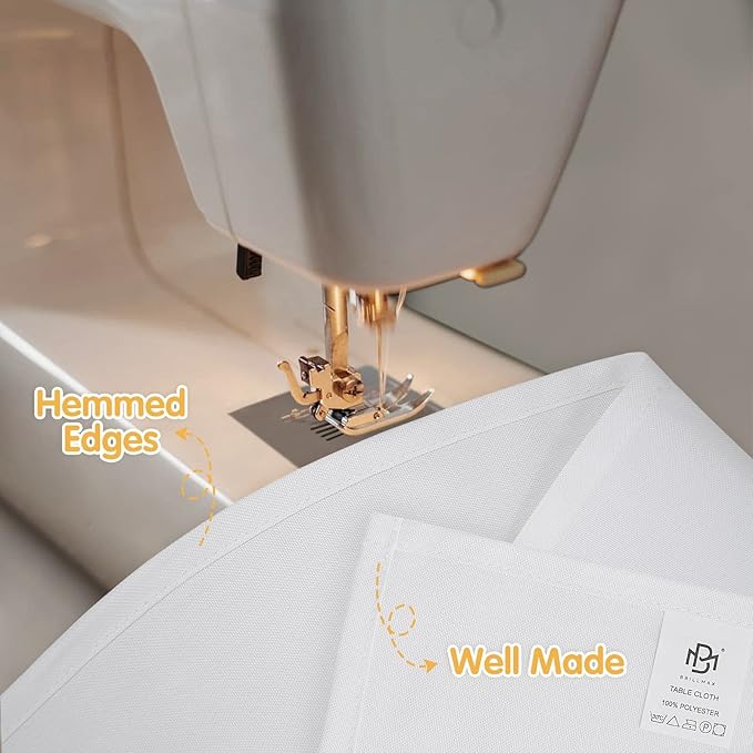 BRILLMAX 6 Pack White Tablecloths for 8 Foot Rectangle Tables 60 x 126 Inch - 8ft Rectangular Bulk Linen Polyester Fabric Washable Cloth Cover for Wedding Reception Banquet Birthday Party