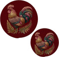 Boccsty Rooster Sunflower Trivet Mat 2PCS Farm Animal Round Woven Potholders Kitchen Table Countertop Protector Hot Pads Farmhouse Coasters Counter Mats?for Cooking Baking