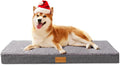 Patas Lague Orthopedic Dog Bed Large Sized Dog 36''X24'',Soft Waterproof Egg Crate Foam Medium Pet Crate Beds Mat with Removable Washable Cover and Non-Slip Bottom, Light Grey