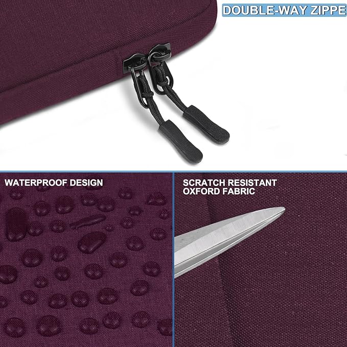 Laptop Sleeve 14 inch, Shockproof Protective Computer Bag with Accessories Pocket, Portable Laptop Case Compatible for 14 inch MacBook Air/Pro, Dell, HP, Acer, Asus, Lenovo, Magenta