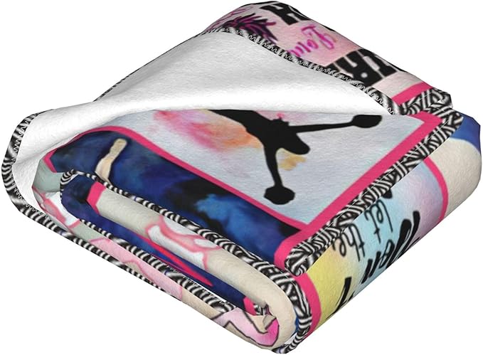Cheerleader Blanket Cheerleading Throw Blanket Soft Fleece Flannel Cheer Gifts for Women Girls Lovers Adults Stuff Plush for Couch Sofa Bed Room Decor 60"X80"