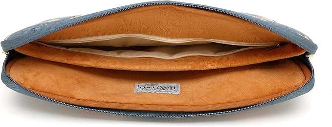 kayond Water-Resistant Canvas 14.1 Inch Laptop Sleeve-Blue Water Hyacinth