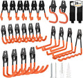Rlipily 24 Pack Garage Hooks Steel Heavy Duty Garage Storage Hooks Utility Steel Wall Mount Garage Hanger&Organizer for Bikes,Garden Tools, Ladders, Bulk Items，Ropes and More Equipment