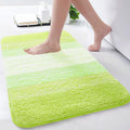 Arotive Microfiber Bathroom Rugs, Shaggy Soft and Absorbent Contour Toilet Rugs, Non-Slip, Thick Plush Machine Washable Dry Bath Mats for Toilet Base, 24x16, Light Green, Rectangular