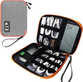 Lcsmaokin Electronics Travel Organizer,Portable Waterproof Electronic Travel Storage Bag for Small Charging Cord Storage,Charger,SD Card etc,for Travel,Business-Grey Orange