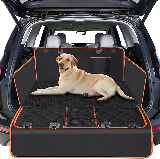GERLNF Cargo Liner for Dogs, Waterproof Pet Cargo Cover Dog Seat Mat for SUVs Sedans Vans, Non-Slip, Large Size Universal Fit, Black (Cargo-Liner)