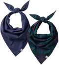 Pet Passion Bandit - The PET Bandana 100% Organic Cotton Pet Bandanas Clothes for Small, Medium, Large Dogs, 2-Pack Black Watch Plaid, X-Small/Small