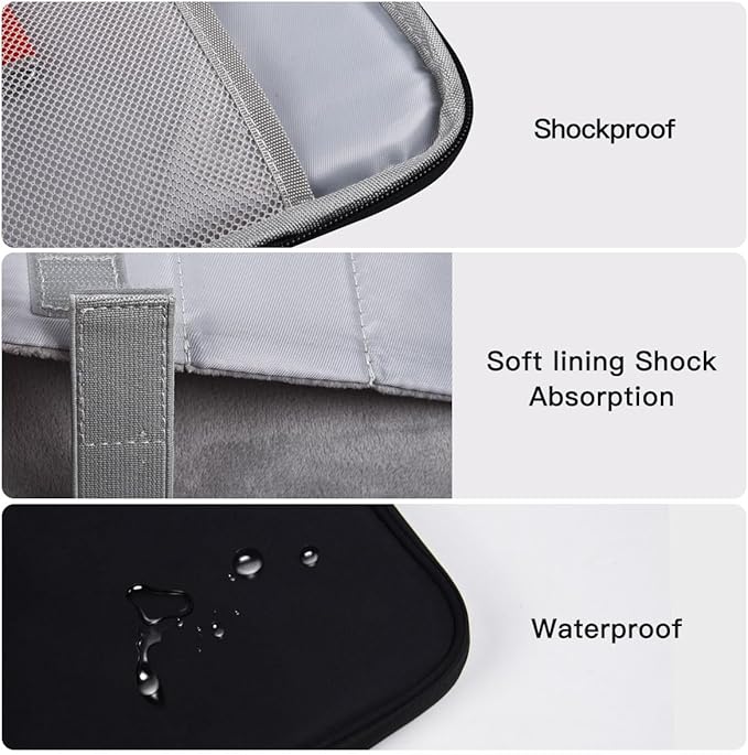 13 Inch Laptop Carrying Sleeve for 2025 Apple MacBook Air 13 Inch Laptop with M4 chip A3240, MacBook Air 13.6" M3 A3113 2024 / M2 A2681 2022 Protective Bag Case with Handle Pocket - Black