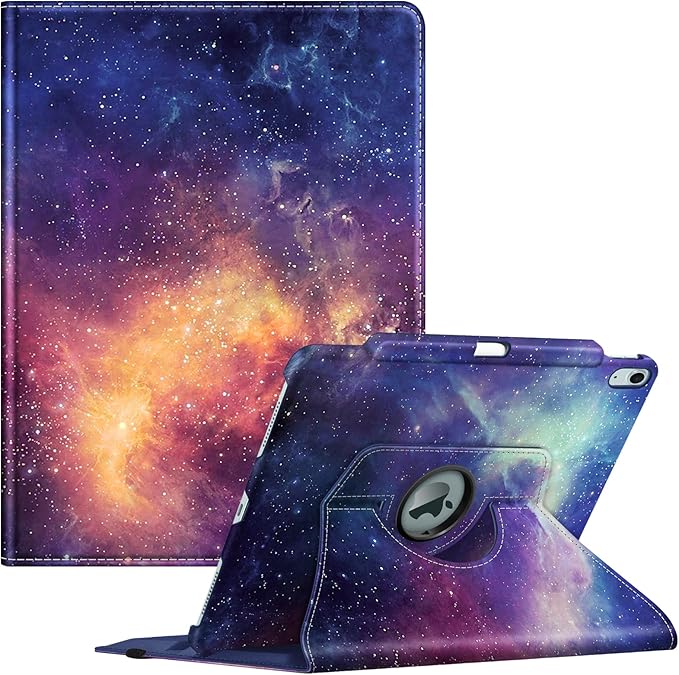 Fintie Rotating Case for iPad Air 13-inch (M3) 2025, (M2) 2024-360 Degree Swiveling Protective Stand Cover with Pencil Holder, Auto Wake/Sleep, Galaxy