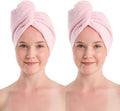 Seritaine Hair Towel Wrap for Women 2 Pack – 100% Turkish Cotton Turban for Wet Hair Quick Dry – Soft & Gentle Head Towel Cap– Soft and Absorbent Cotton - 10x26 inch