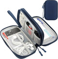 CAAORDKSO Electronic Organizer, Travel Cable Organizer Bag Pouch Electronic Accessories Carry Case Waterproof Electronic Bag for Cable, Cord, Charger, Phone, Power Bank, Earphone (Navy Blue, Medium)
