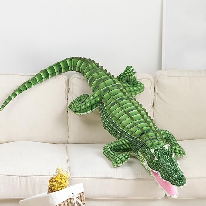 MMTTAO Alligator Plush Toy Realistic Crocodile Stuffed Animal 39 Inch Jumbo Animal Stuffed Soft Plushies Cute Dolls Collection Huggable Pillow Cushion Birthday Gift for Kids Children Boys Girls, 39''