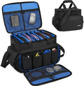 IBVIVIC DJ Cable File Bag with 6 Detachable Dividers High Capacity Gig Cable Bag for Cords,DJ Gear,Sound Instrument and Accessories, Blue