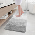 Arotive Microfiber Bathroom Rugs, Shaggy Soft and Absorbent Bath Rug, Non-Slip, Thick Plush Machine Washable Dry Bath Mats for Bathroom, Tub and Shower, 59x17, Light Grey, Rectangular