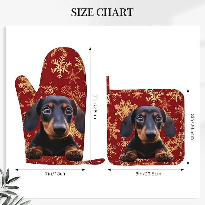 Custom Oven Mitts Pot Holders Set with Dog Cat Photo Name Personalized Silicone Cooking Glove Hot Pads Kitchen Baking Gift for Men Women