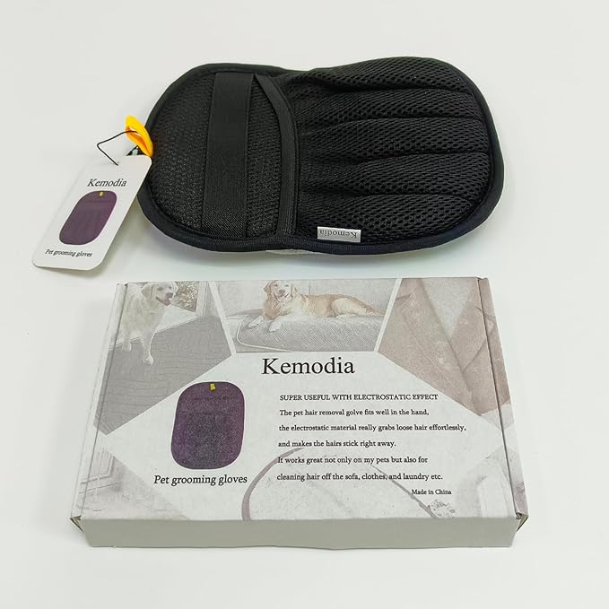 Kemodia Pet Hair Removal Glove, Reusable Electrostatic Cats & Dogs Hair Removal Tool for Couch, Furniture, Carpet, Car Seat, Clothes 1PCS