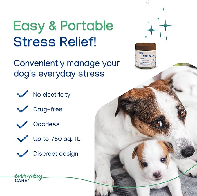 VIRBAC ZENIDOG Gel Diffuser - Dog Calming Pheromone Diffuser for Stress Relief No Electricity Required and Lasts up to 2 Months