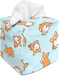 Tissue Box Cover Square Decorative Tissue Box Holder Cute Funny Cube Tissue Case Cover-Corgi Tissue Box Cover
