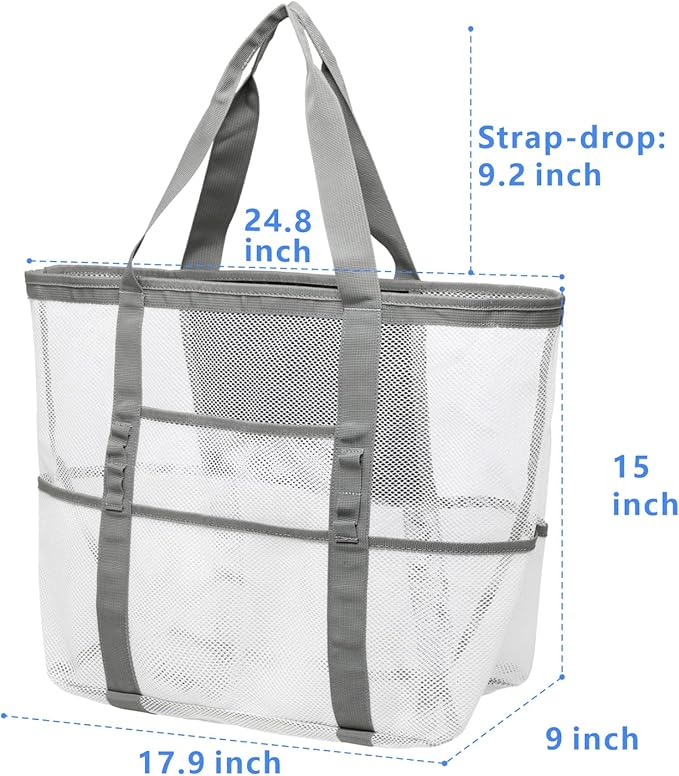 F-color Mesh Beach Bag Family - Large Tote Bag for Cruise Pool Toys Beach Vacation Essentials