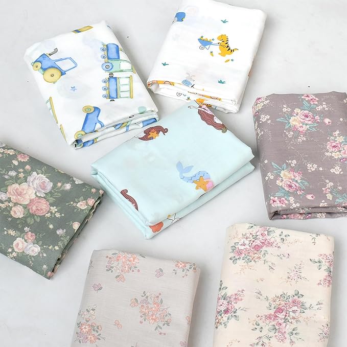 OWLOWLA Muslin Swaddle Blankets for Baby Boys Girls,2 Pack Baby Swaddle Blanket 45x45 Inches,Muslin Cotton Receiving Blanket Wrap for Unisex Newborn(Baby Boy&Dino)