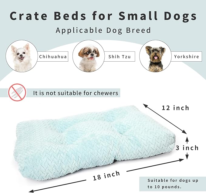 Necesitar 18 inch Dog Crate Bed Dog Mats for Sleeping,Up to 10 lbs Fluffy Sage Green Puppy Pad XXS