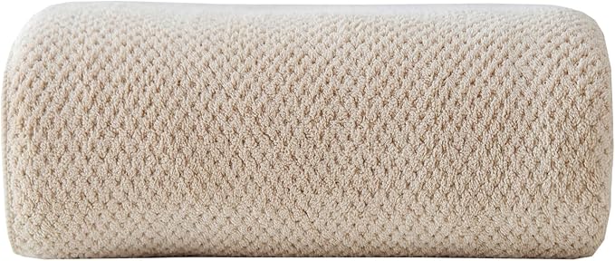 Akzpe 40x80 Inches Bath Sheets Towels for Adults Oversized Bath Towels Extra Large Luxury Super Soft Absorbent Quick Dry Microfiber (Beige, 1PCS)