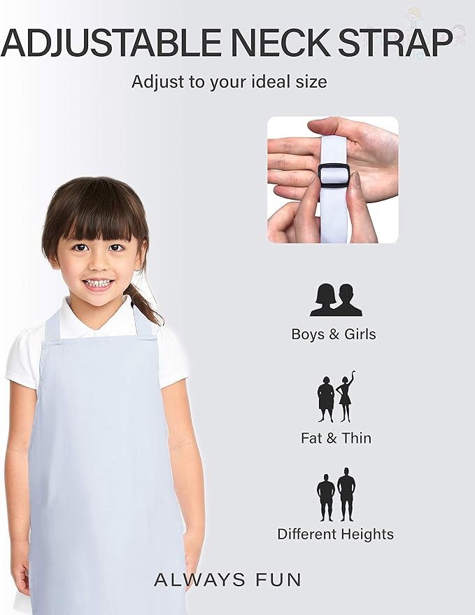 Kids Apron, Small, 100% Cotton With An Adjustable Strap to fit All Ages