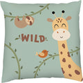 Kids Safari Throw Pillow - 16" x 16" - Double-Sided Printing - Includes Insert - Kids Bedroom Accent Pillow - Nursery Decor - Printed in USA