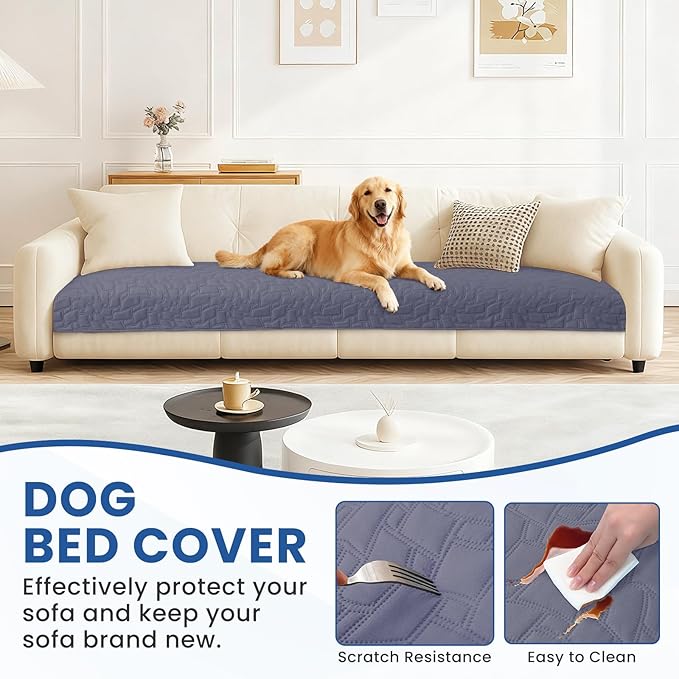 CYCMACO Waterproof Couch Covers for Pets, Waterproof Dog Bed Cover, Anti-Slip Soft Dog Blankets, Couch Cover for Dogs Washable, Pet Blanket for Puppy Large Dogs Cat (30x70 Inch, Grey Blue)
