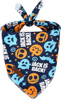 UP URARA PUP Halloween Dog Bandana – Spooky Ghost Print Triangle Scarf for Small Medium Large Dogs, Soft Cotton Pet Bib for Fall, Adjustable Dog Kerchief for Trick or Treat & Costume Parties