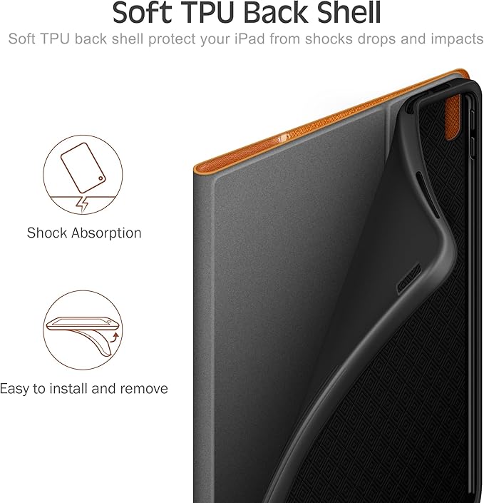 KingBlanc Case for iPad (A16) 11th Generation 11 Inch 2025, iPad 10th Gen 10.9 Inch 2022 with Pencil Holder, PU Leather Protective Cover, Auto Sleep/Wake, Viewing/Typing Angle, Magnetic Clasp, Brown