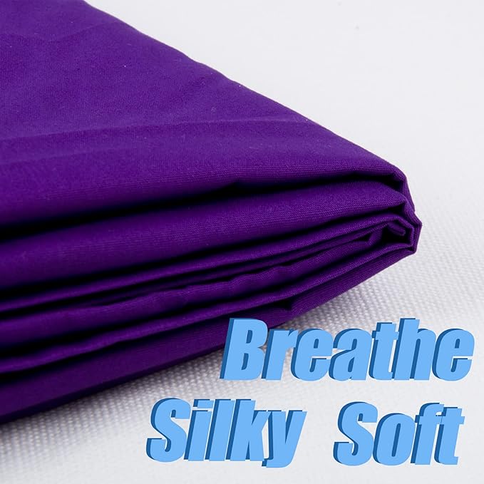 5 Yard Purple Cotton Fabric,Natural Cotton Poplin Fabric by The Yard, 59 Inches Wide 100% Cotton Fabric,Soft Embroidery Muslin Quilting Material for Sewing Material Apparel Cloth