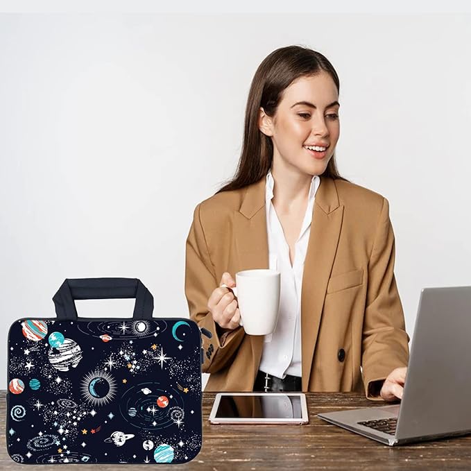 AMARY Laptop Sleeves 11.6" 12" Laptop Handle Bag Neoprene Notebook Carrying Pouch Chromebook Sleeves case Ultrabook Case Tablet Cover Fit Apple MacBook Air HP DELL Lenovo Asus for Men Women (Galaxy)
