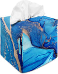 Tissue Box Cover Square Decorative Tissue Box Holder Cute Funny Cube Tissue Case Cover-Blue Marble Tissue Box Cover